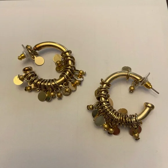 Chicos Gold Fringe Necklace with Matching Hoop Earrings - Picture 5 of 7